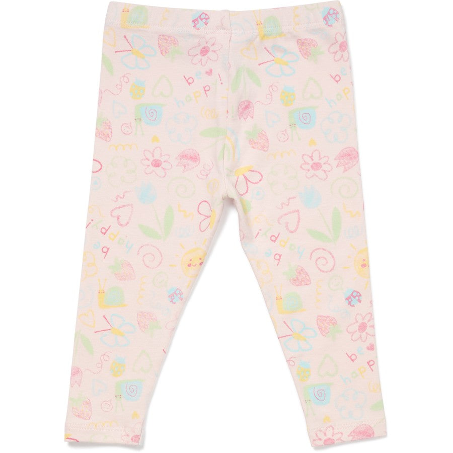 Organic Cotton Blend Garden Playtime Leggings | Pink