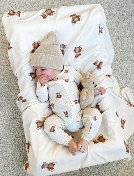 Swaddle and Topknot Set | Teddies