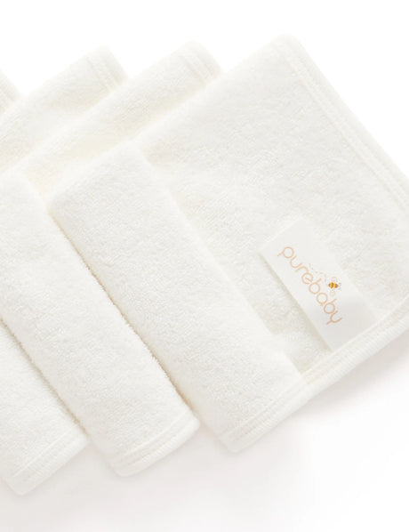 4 Pack Towelling Face Washers l Vanilla