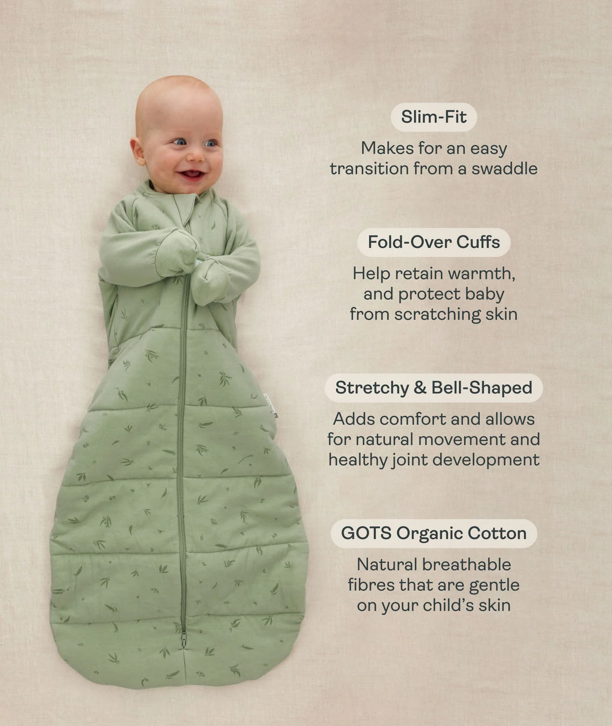 Sleeping Bag 2.5 TOG Sleeved | Willow
