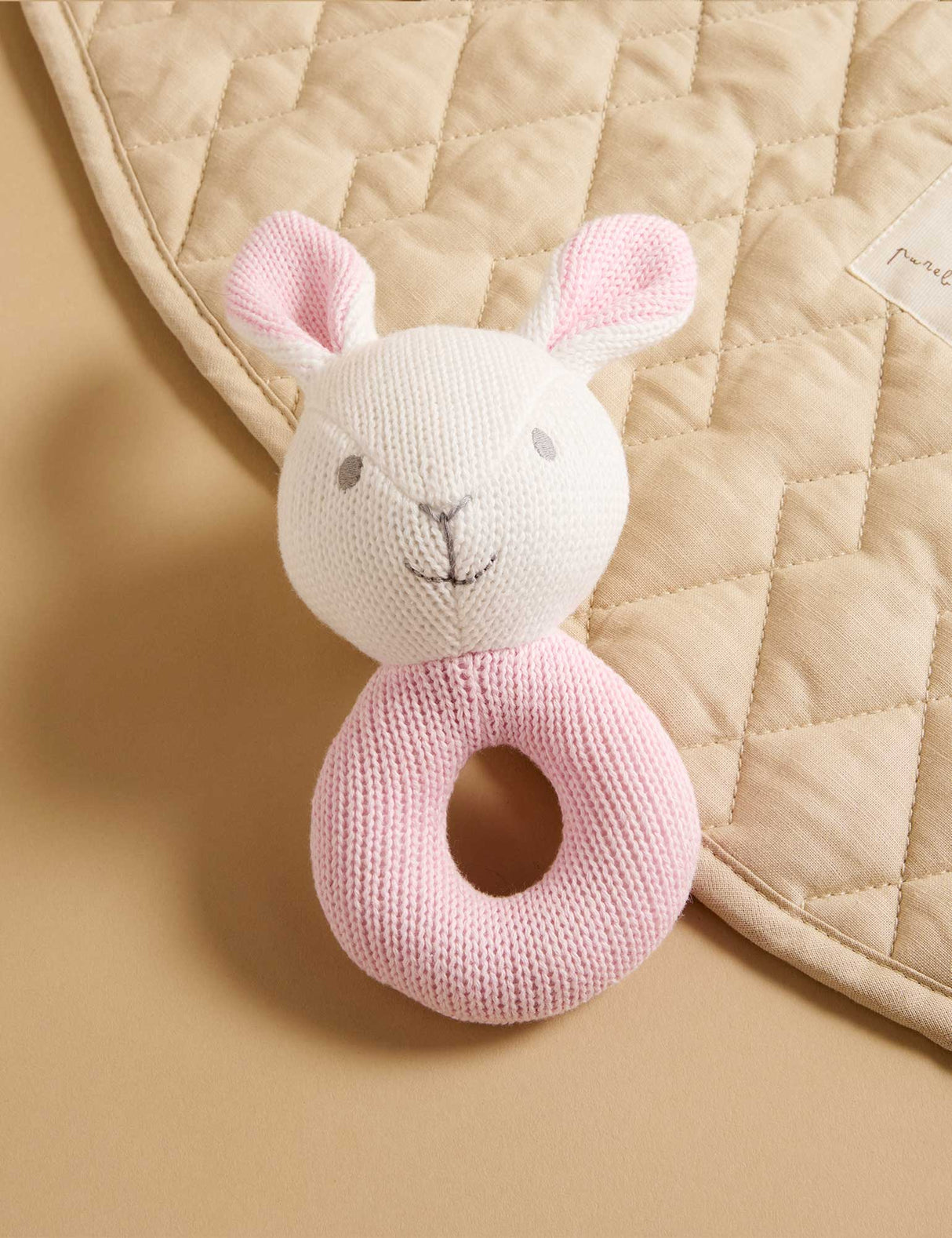 Knitted Rattle | Pink Rabbit