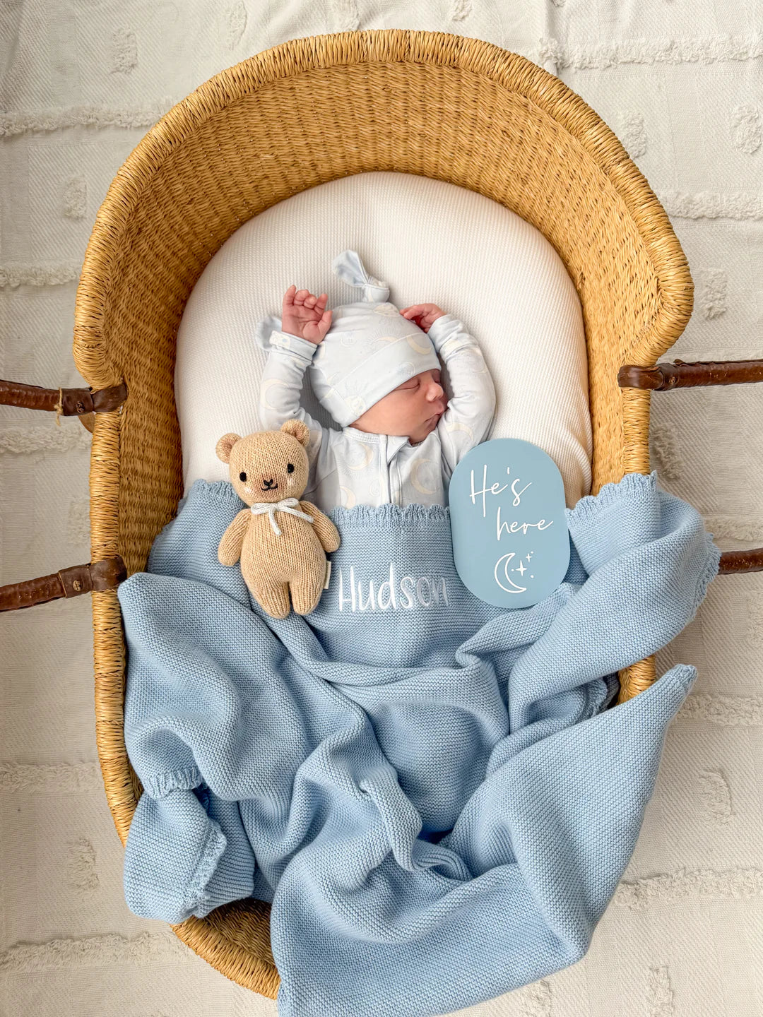 Heirloom Knit Blanket | Blue