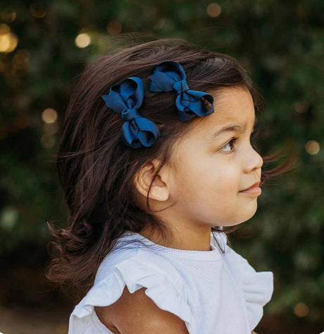 Piggy Tail Hair Clips (Pair) | Navy Blue