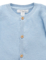 Textured Cardigan l Blue Melange