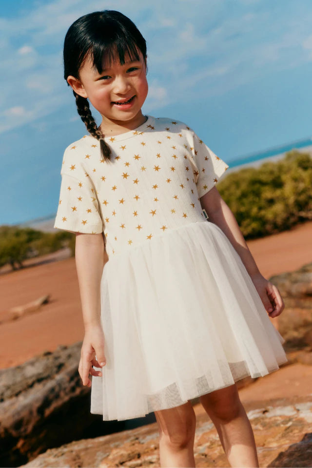 Girls Pointelle Tutu Dress | Sparkly Star