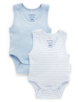 2 Pack Rib Bodysuit | Pale Blue