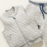 Quilted Vest Purebaby | Pale Grey Melange