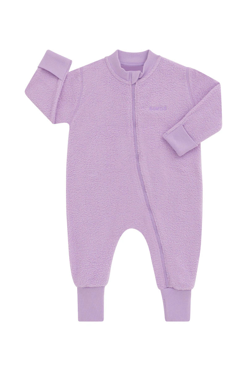 Teddy Fleece Zippy | Cotton Purple Pansy
