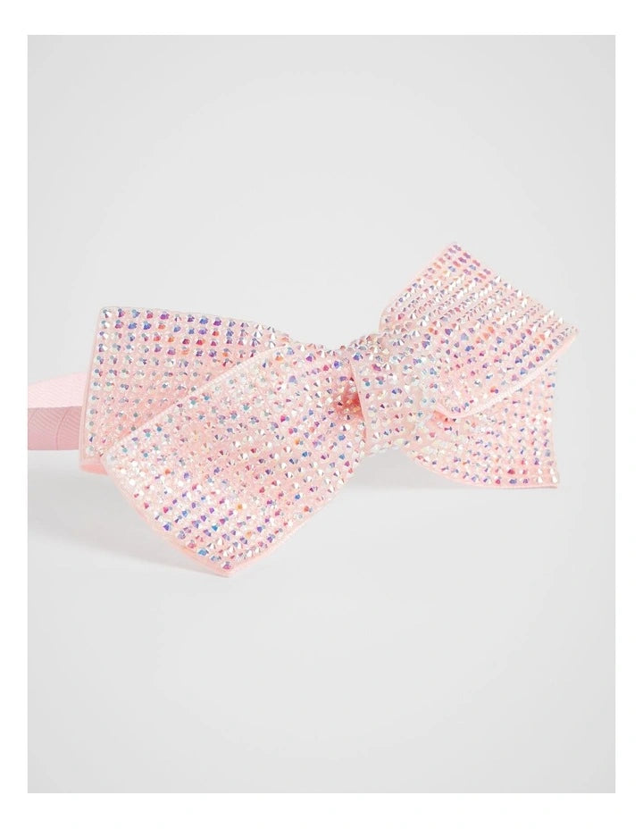 Jewel Grosgrain Bow Headband | Dusty Rose