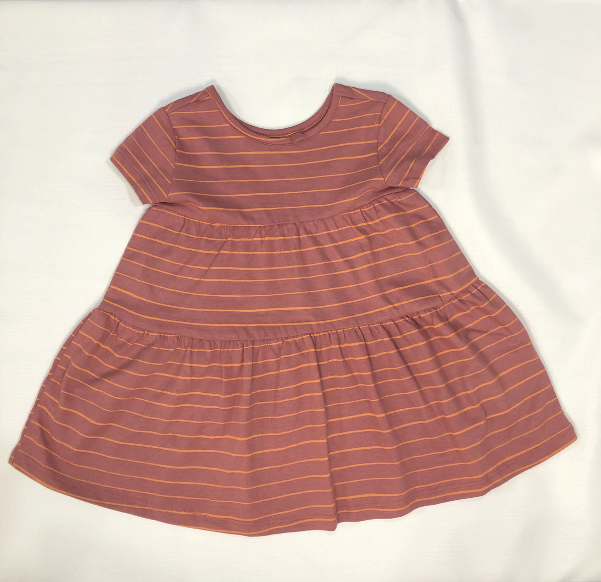 Short Sleeve Tierd Dress | Stripe