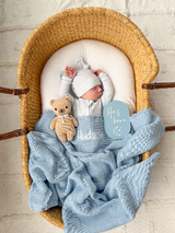 Heirloom Knit Blanket | Blue