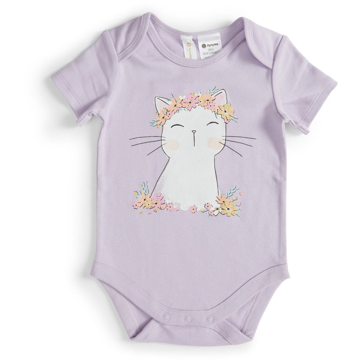 Cat Baby Bodysuit | Lilac