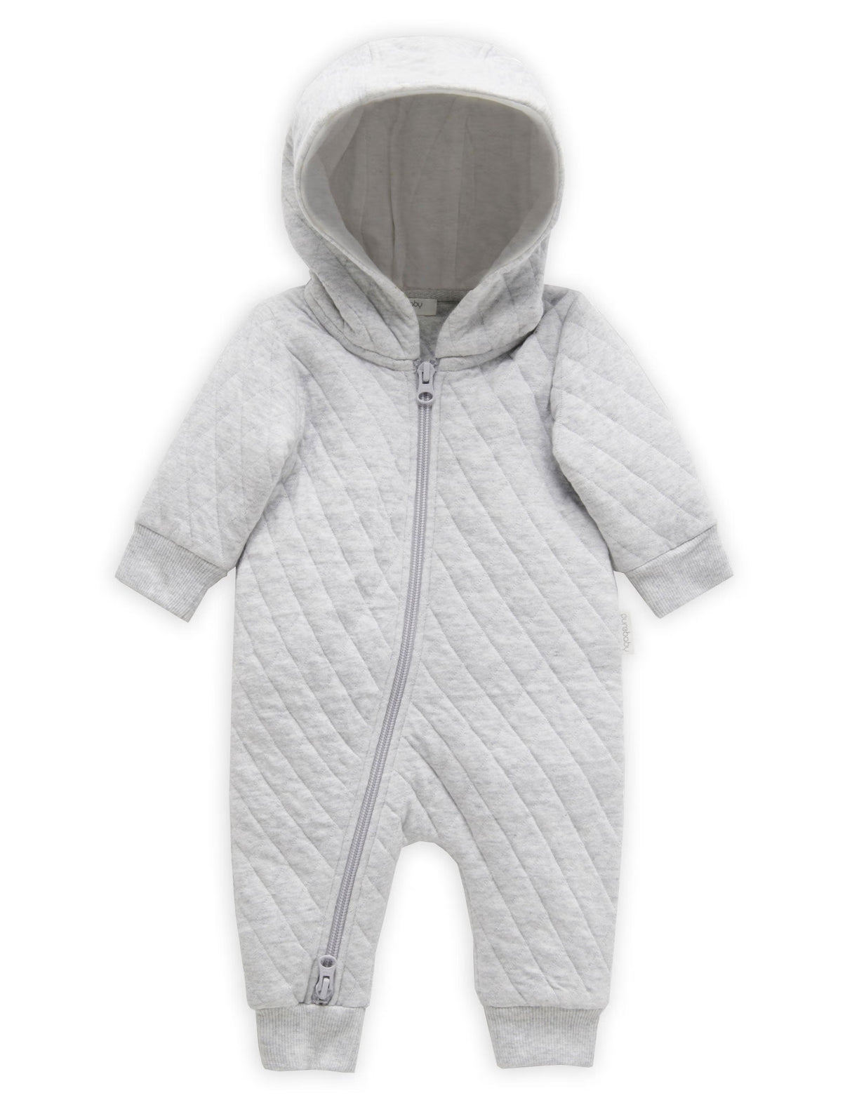 Quilted Growsuit | Pale Grey Melange