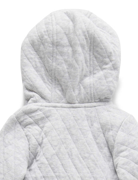 Quilted Growsuit | Pale Grey Melange