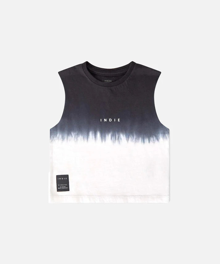 The Indie Acid Dip Muscle Tee | Navy White