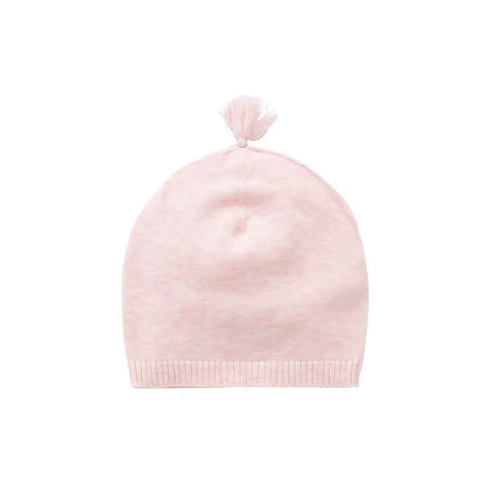 Essentials Newborn Beanie| Pale Pink Melange