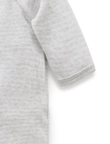 Premmie Velour Growsuit | Pale Grey Stripe