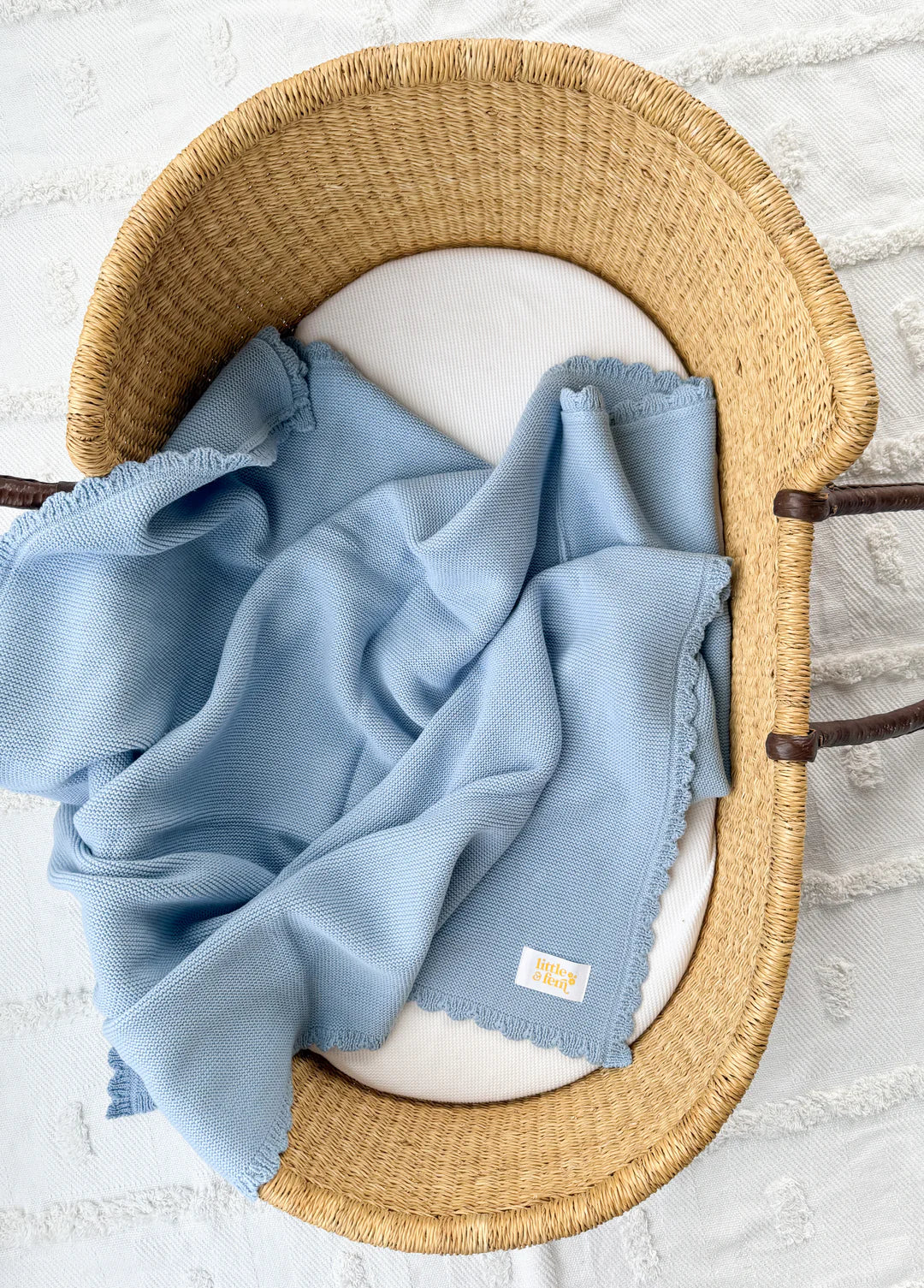Heirloom Knit Blanket | Blue