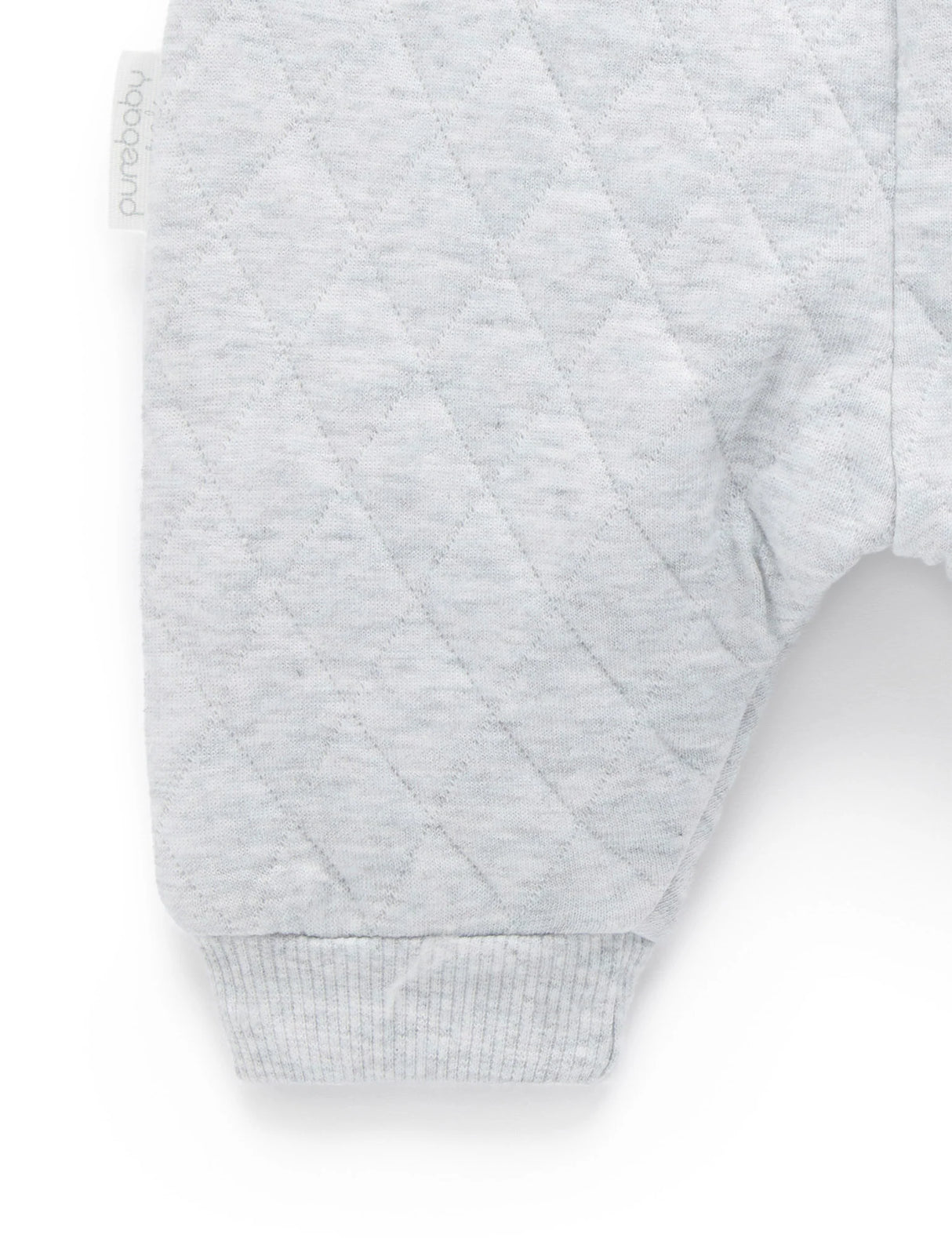 Quilted Track Pants | Pale Grey Melange