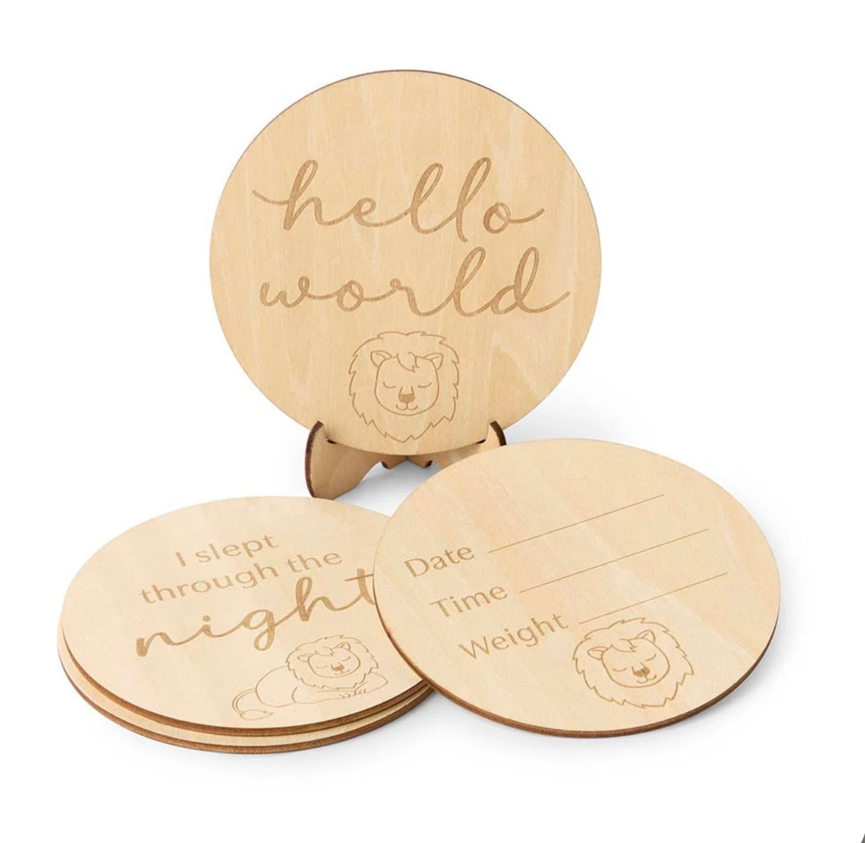 Wooden Milestone Cards | Lion