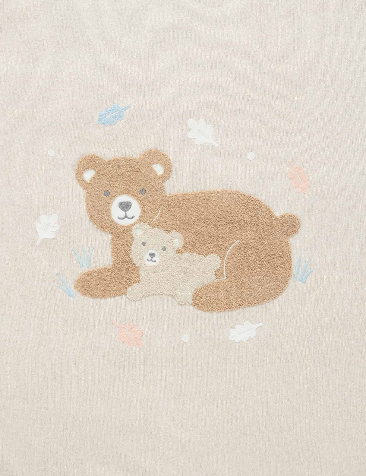 Embroidered Lined Blanket | Wheat Bear