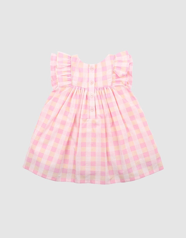 Retro Check Frill Dress