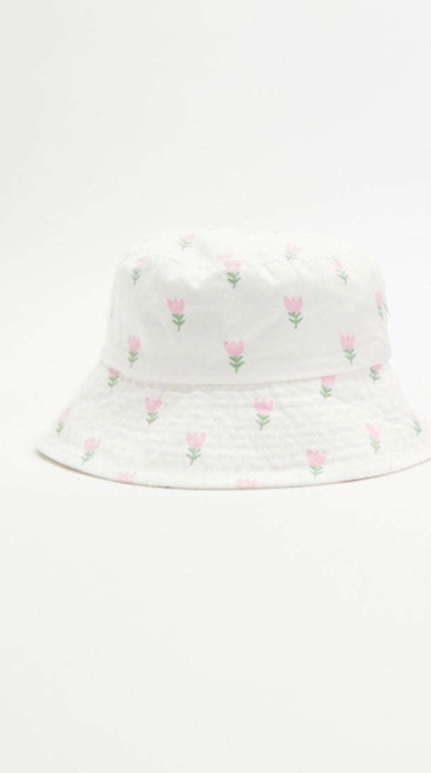 Charlie Printed Bucket Hat | Tully Tulip Vanilla