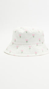 Charlie Printed Bucket Hat | Tully Tulip Vanilla