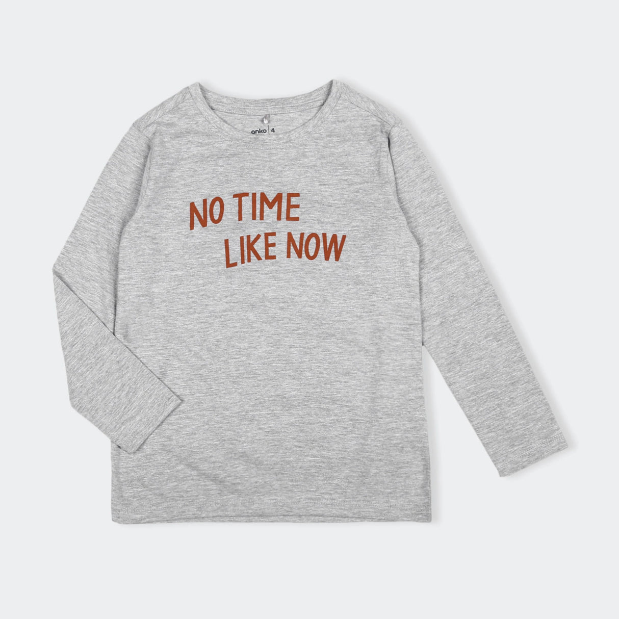 No Time Like Now Long Sleeve Tee | Grey