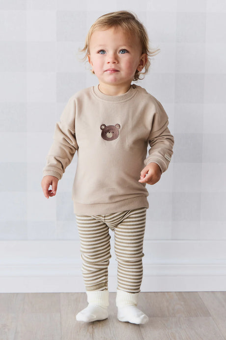 Organic Cotton Damien Sweatshirt | Fawn Bear