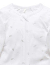 Zip Growsuit | Pale Grey Leaf with Spot