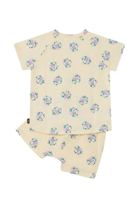 Kids Tee Sleep Set | Cream Bloom