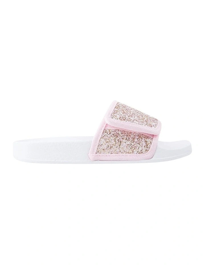 Kenna Sparkle Slide Beach Sandals | Rose