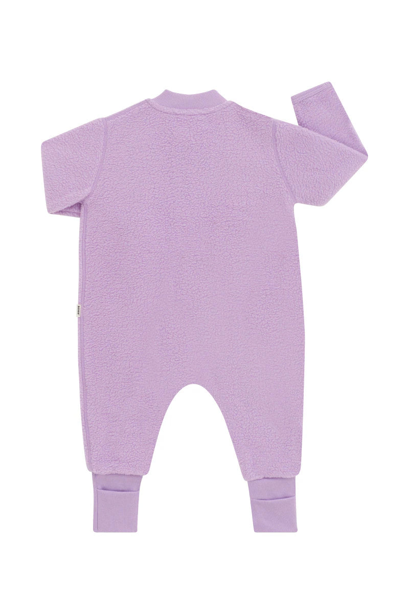 Teddy Fleece Zippy | Cotton Purple Pansy