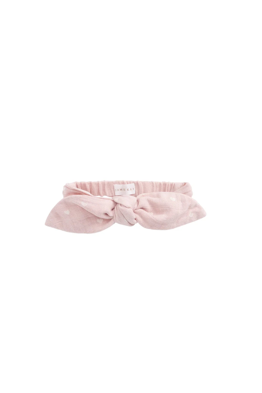 Organic Cotton Muslin Headband | Petite Heart Old Rose