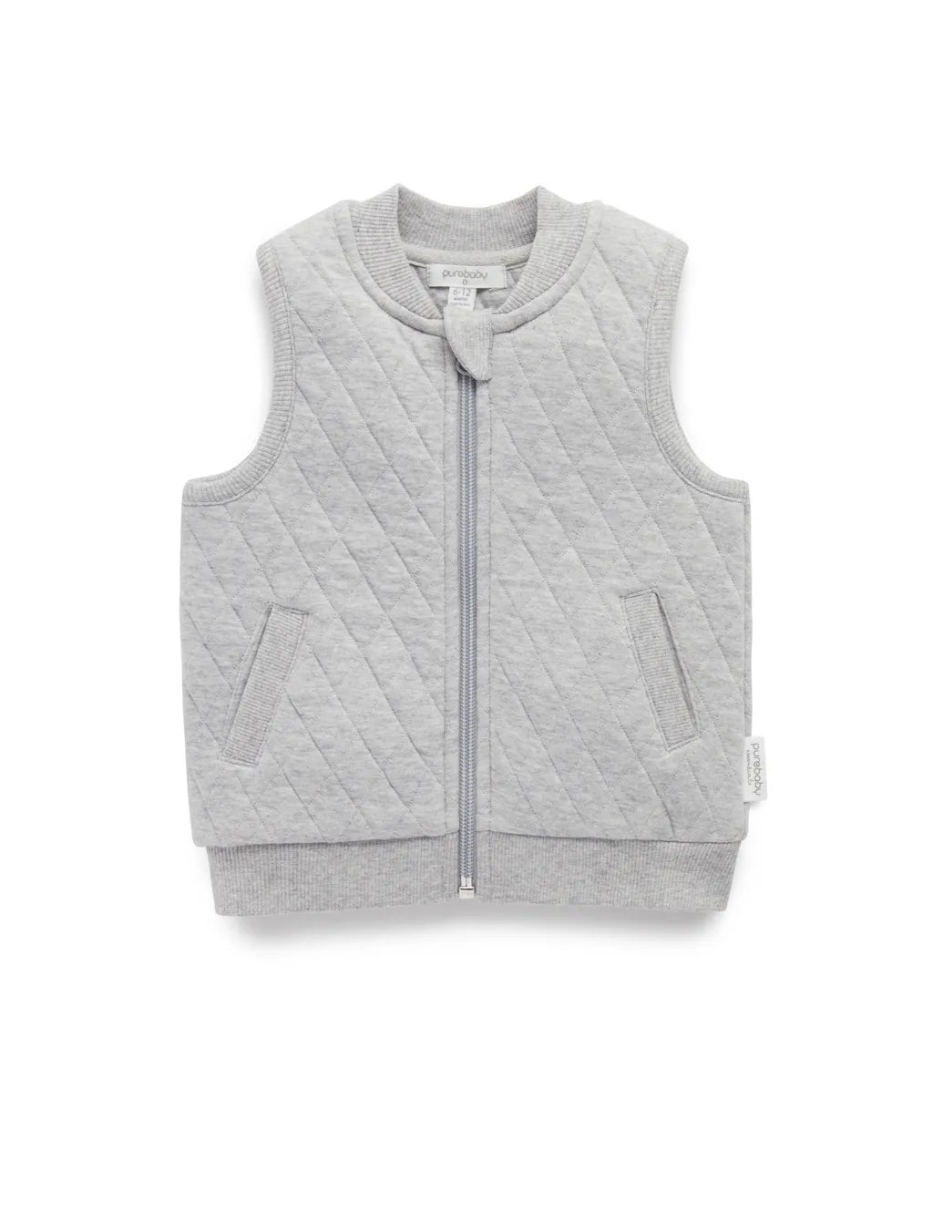 Quilted Vest Purebaby | Pale Grey Melange