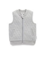 Quilted Vest Purebaby | Pale Grey Melange