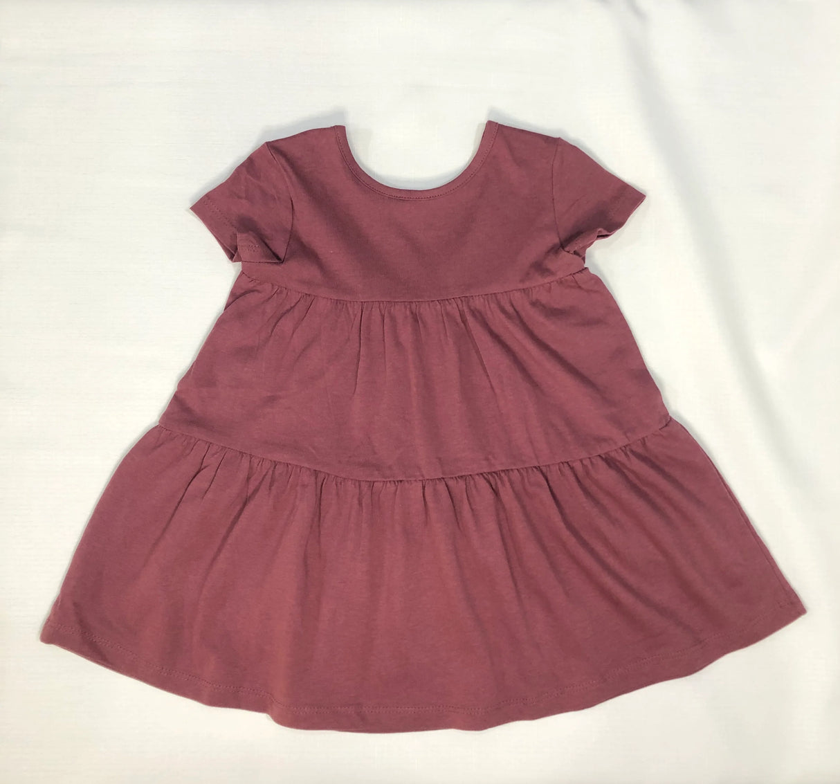 Short Sleeve Tierd Dress | Dusty Mauve