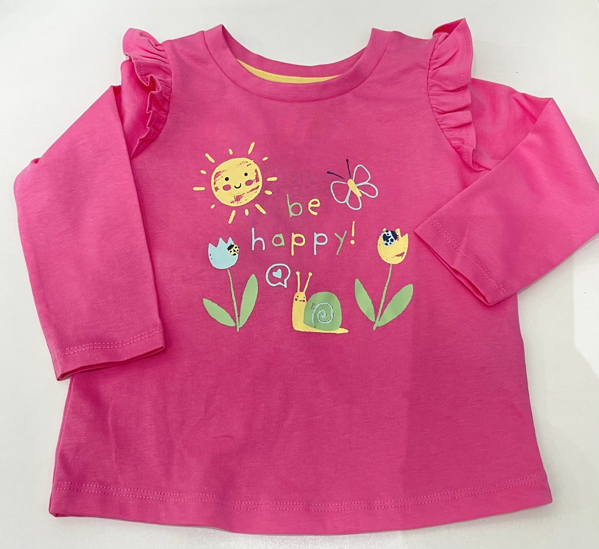 Baby Organic Cotton Garden Print Playtime Tee | Bright Pink