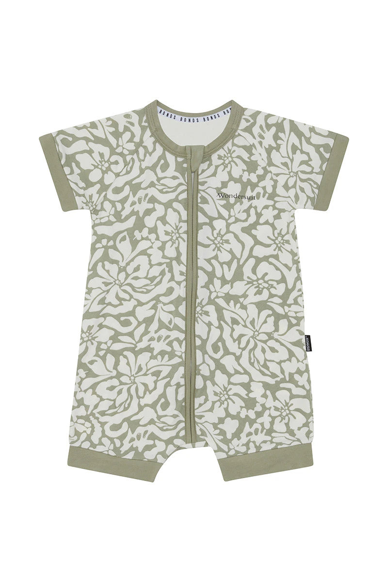 Zip Romper | Flowers In The Wind Misty Sage