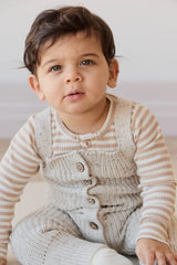 London Knitted Playsuit | Oatmeal Little Fawn Elk Fleck