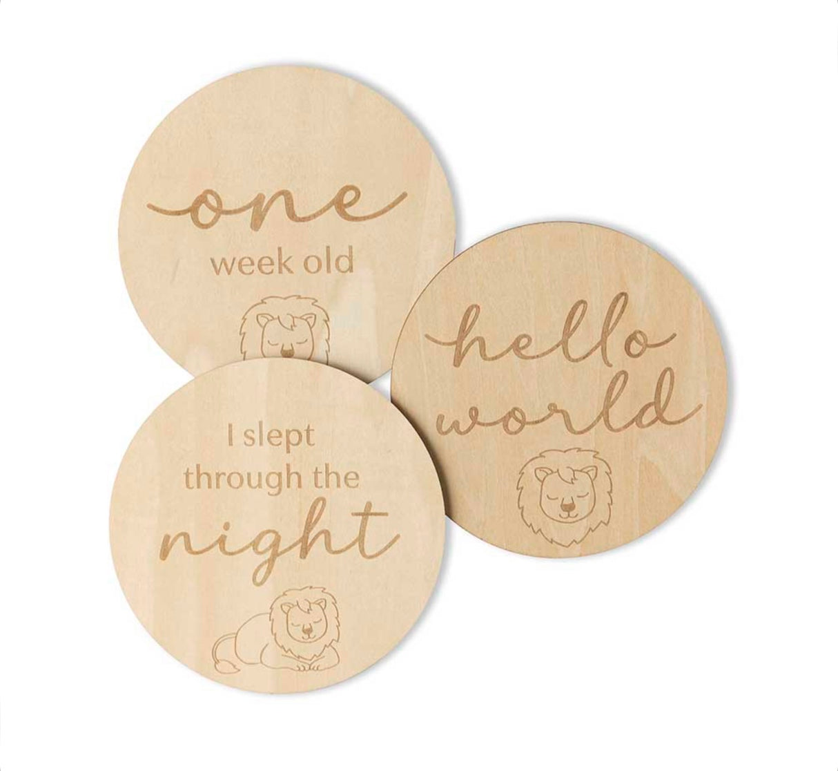 Wooden Milestone Cards | Lion