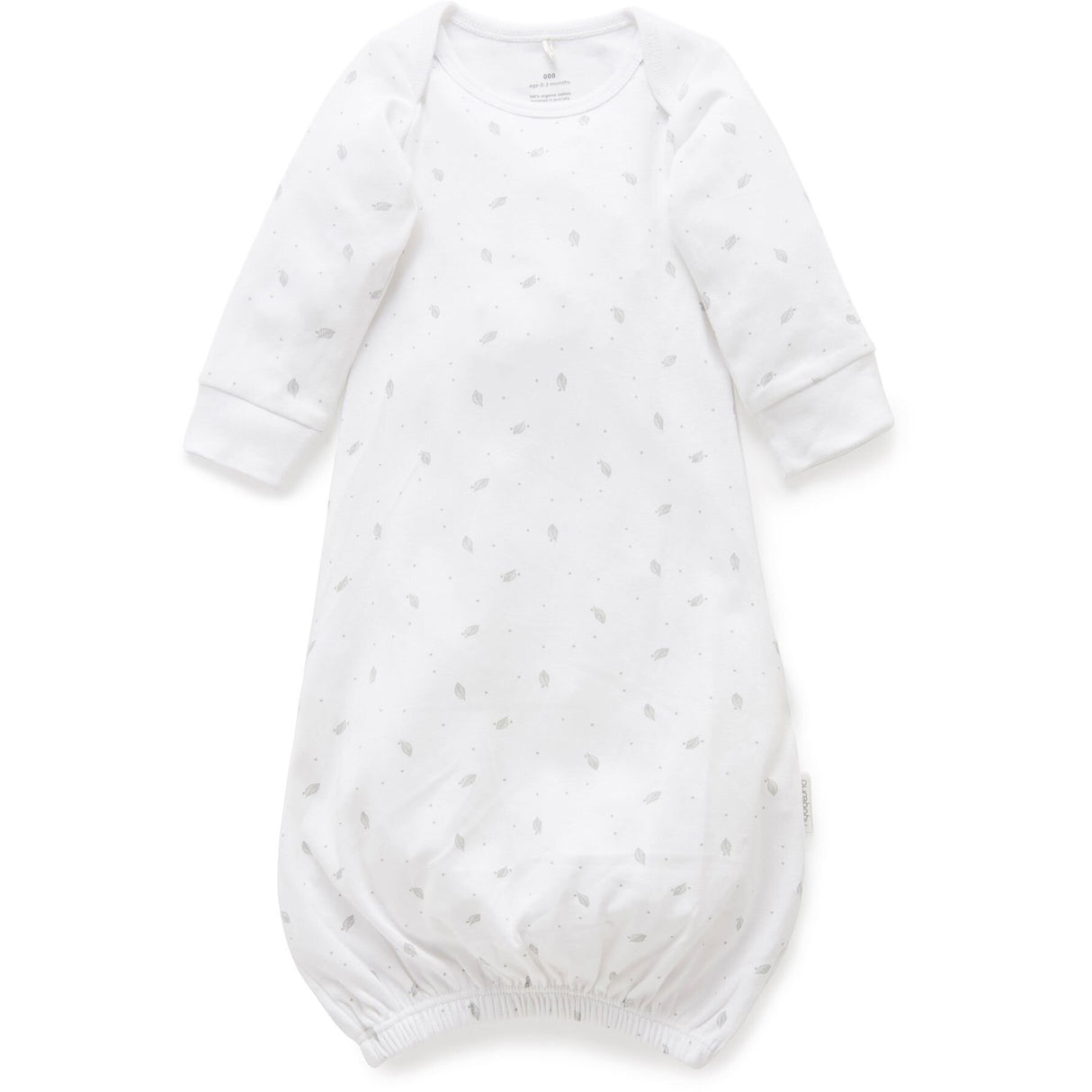 Sleepsuit | Pale Grey Leaf with Spot