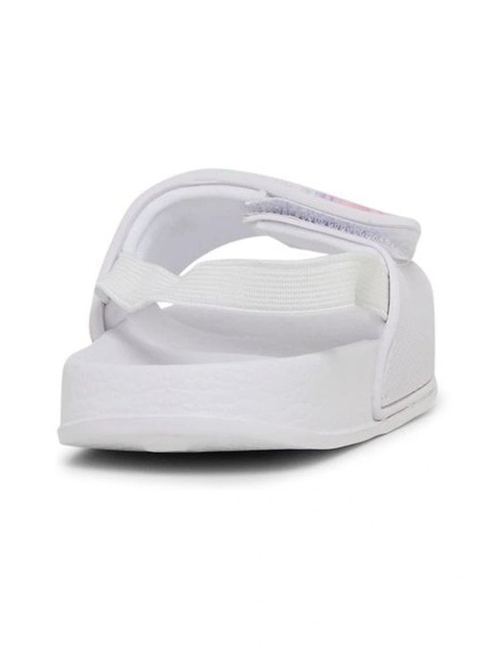 Kenna Daisy Slide Beach Sandals | White