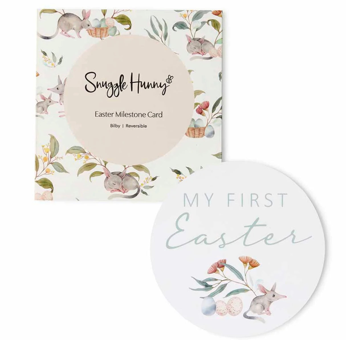 Reversible Single Milestone Card | Easter Bilby