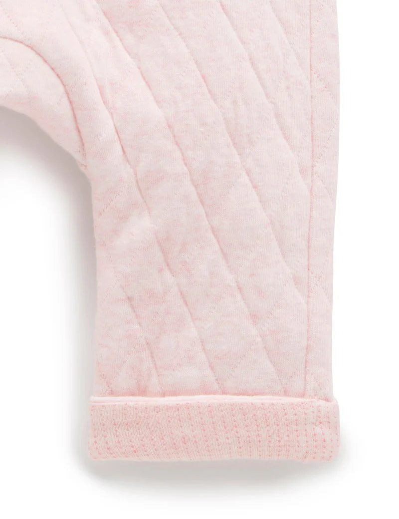 Quilted Pant | Soft Pink Melange