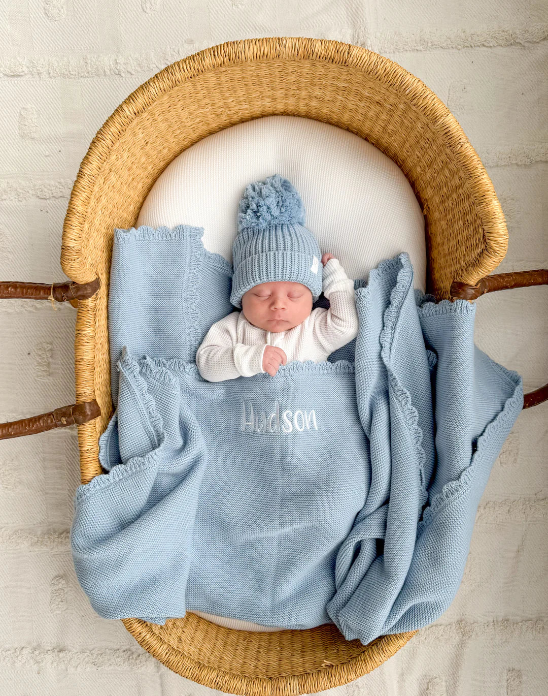 Heirloom Knit Blanket | Blue