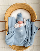 Heirloom Knit Blanket | Blue