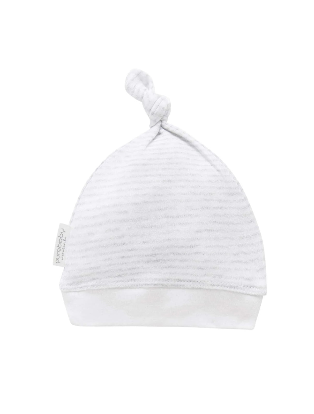 Knot Hat | Pale Grey Melange Stripe