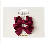 Piggy Tail Hair Clips (Pair) | Burgundy